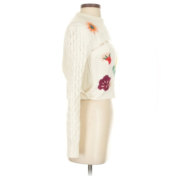 ROSIE ASSOULIN Thousand in One Ways Floral Convertible Cami Sweater Ivory XS - Picture 7 of 10